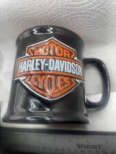 Harley Davidson Official Licensed Orange Black Coffee Mug 14oz Raised Logo picture