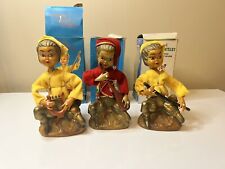 Retro Set Of 3 Tilso Pixie Musician Elves Red & Yellow w/intruments Hong Kong picture