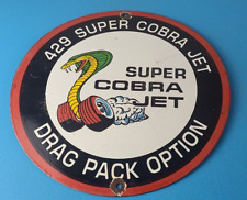 Vintage Ford Cobra Sign - Super Jet Drag Automotive Gas Pump Porcelain Sign picture