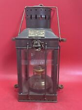 Brass Cargo Light Caged Ship's Barge Lantern Fluid Oil Lamp Nautical #3954 1939 picture