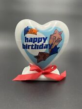 Ceramic Heart Piggy Bank Happy Birthday Balloon Vase 1987 Vintage picture