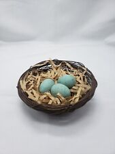 Decorative Wire Bird Nest With Blue Eggs picture