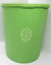 Vintage Tupperware 1339-8 Apple Green Large Canister With Lid 9.5” picture