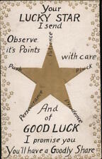 1913 Your LUCKY STAR I send Sandford Card Co. Postcard 1c stamp Vintage picture