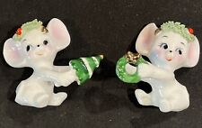 Lot of 2 Vintage Napcoware Bone China Christmas Mouse Mice Candle Hugger picture