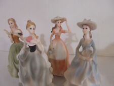 Lot of 4 Polystone-Resin like- Victorian Lady Small Figurines - 5