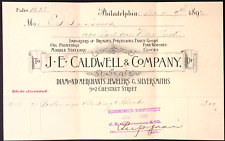 1892 J E Caldwell & Company Diamond Merchants Jewelers Billhead PHILADELPHIA picture
