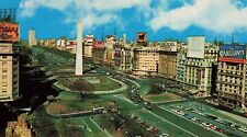 Buenos Aires Obelisk Aerial View Argentina Long Vintage Postcard picture