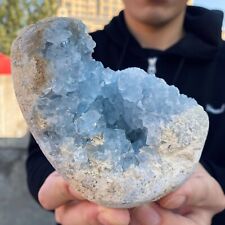 1.72lb Natural Beautiful Blue Celestite Crystal Geode Cave Mineral Rock Specimen picture