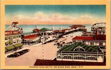 Vtg Old Orchard Beach Maine ME Amusement Center Park and Pier 1930s Postcard picture