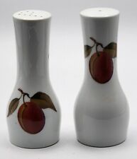 Royal Worcester Evesham Gold Porcelain Tall Salt & Pepper Shakers Plums picture