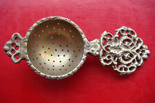 RARE ANTIQUE EARLY XIX CENTURY HANDMADE BROZE SILVERED TEA STRAINER picture