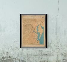1863 Map of Maryland | Eastern Virginia | Virginia | Vintage Maryland Map | Virg picture