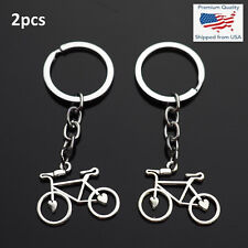 2pcs Metal Bike Bicycle Cycling Riding Keychain Keyring Keyfob Key Chain Gift picture