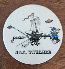 Vintage U.S.S. Voyager Saturn Button Pin NASA JPL craft, captain w/ spyglass picture