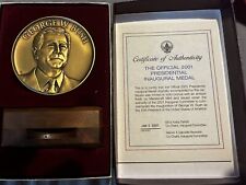 George W Bush 2001 Presidential Inaugural Bronze Medal With StandAnd Certificate picture