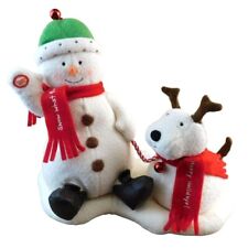 Hallmark Jingle Pals Musical Plush Snowman and Dog Christmas Decoration READ picture