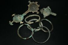 Mix Lot Sale 8 Ancient Bactrian Bronze Bracelets & Ancient Bronze Lamps picture