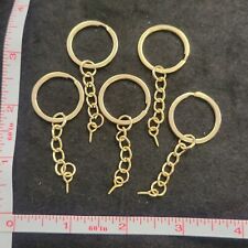 5 pcs Keyring Blanks Key Chain Craft DIY Key Ring Split Gold Keychain with screw picture