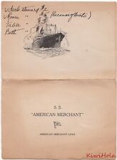 Ship  Ephemera SS American Merchant July 28 1929 picture