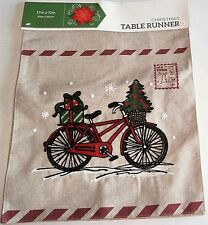 CHRISTMAS Table Runner BICYCLE BRING HOME THE CHRISTMAS TREE AND GIFTS 13