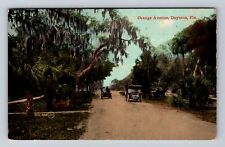 Daytona FL-Florida, Orange Avenue, Antique Souvenir Vintage Postcard picture