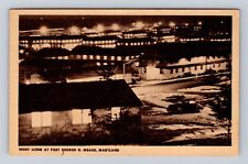 Fort George G Meade MD-Maryland, Aerial Of Night Scene Antique Vintage Postcard picture
