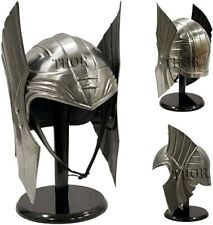 Medieval Viking Barbuta Knight Armor Helmet With Stand Rustic Vintage Home Deco picture