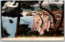 Vtg France Nice Vue Prise Entre Les Pins Du Chateau Castle View 1910s Postcard picture