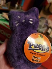 Peeps Halloween Cat Sparkling Purple Bean Bag NWT 2005 picture