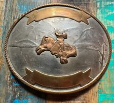 1940's Comstock German Silver & Copper Rodeo Belt Buckle picture
