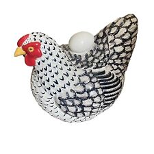 Rare Department 56 Chicken Hen Oval Cookie Candy Jar Egg On Lid Rooster Kitchen picture