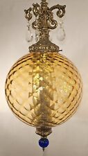 Vintage Swag Light XL Amber Golden Murano Empoli Venini Style Glass picture
