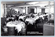 Cleveland Ohio OH Postcard RPPC Photo Main Dining Room SS President c1940's picture