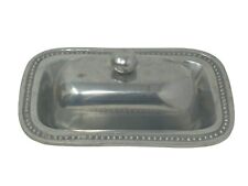Vintage Pewter Butter Dish Made In India 8