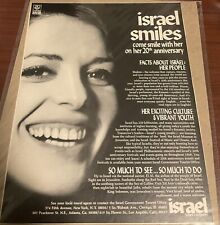 Vintage Tourism 1968 ISRAEL SMILES Ad 20th Anniversary picture