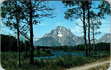 Jackson Hole WY-Wyoming, Mt Moran, Teton Range, Vintage Postcard picture