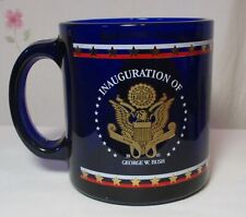2001 Presidential Inauguration Cobalt Glass Gold Mug Coffee Cup Bush Cheney USA picture