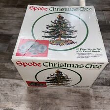 Vtg. Spode Christmas Tree 20 Piece Starter Set Plates Cups Bowls Saucers Set NEW picture
