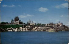 Quebec Canada skyline from river ~ 1958 vintage postcard picture