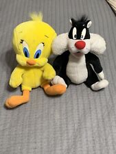 Vtg 1998 TALKING Plush SET Play by Play Looney Tunes Sylvester & Tweety Working picture