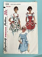 Vintage 1950’s Simplicity Printed Sewing Pattern  One Yard Apron One Size 1359 picture