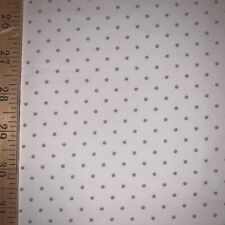 Fabric Cotton 100% White Mini Gray Polka Dots Quilt Masks Sell by 1/2 Yard B1 picture