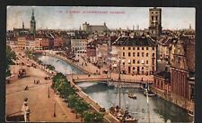 Old Postcard Street View Copenhagen Denmark River Canal Ship Boats 1910 Antique picture