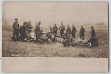 Germany 1910s WWI Plane Crash Near Buire France Military Real Photo Postcard  picture