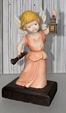 Pasquini Angel Figure Holding Lamp Other Hand Flute Hand Painted Italy 3.5” picture