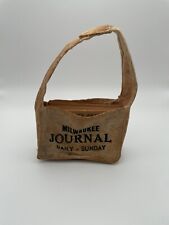Vintage Milwaukee Journal Salesman Bag W/ 5 Small Newspapers & Letterpress Stamp picture