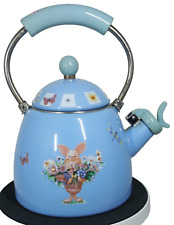 RARE Disney Winnie the Pooh Simply Pooh Vintage Blue Enamelled Whistling Kettle picture