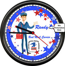 Mailman Postal Worker Best Carrier Gift US Post Office Delivery Sign Wall Clock  picture