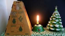 VINTAGE LARGE CERAMIC SNOWCAPPED CHRISTMAS TREE WITH BOX HOLLU BASE picture
